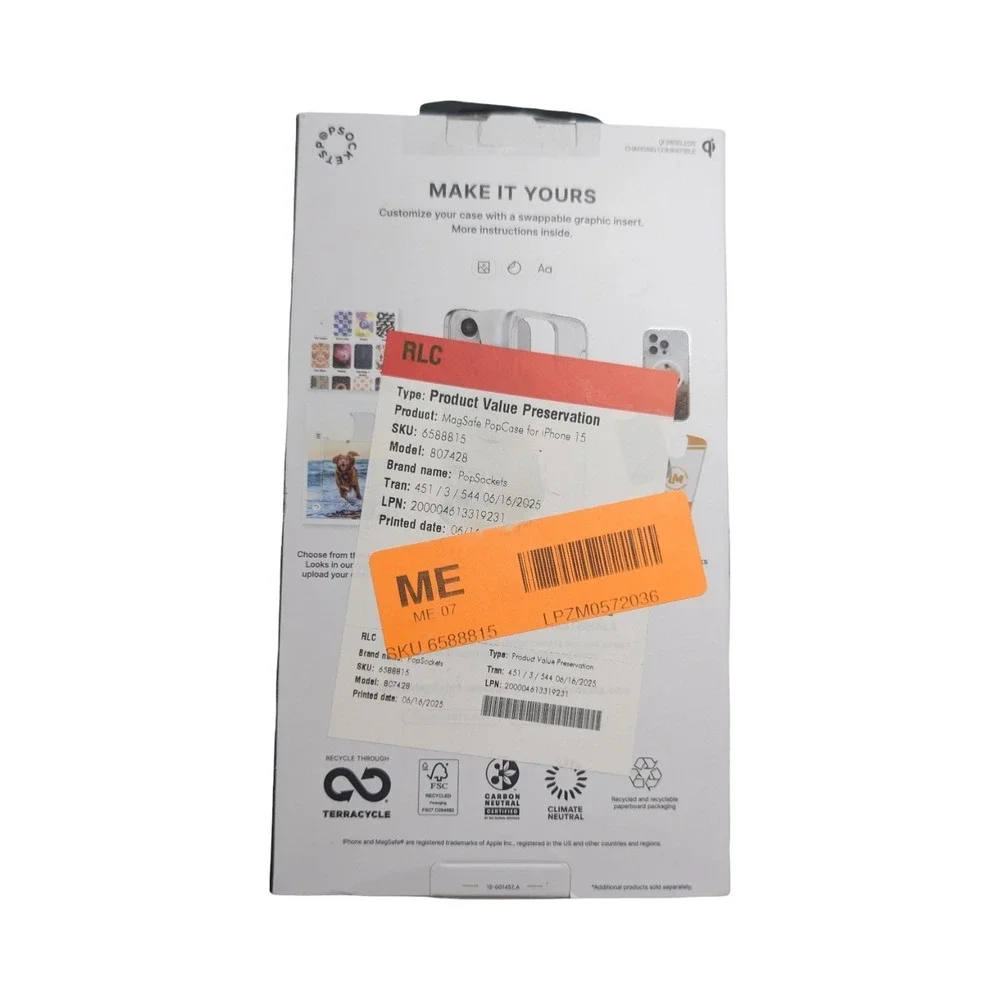 C3-O PopSockets PopCase‎ w/Magsafe for iPhone 15 - Clear